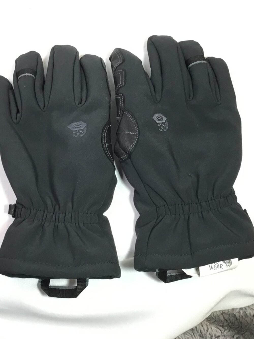 Men’s Black Gloves Mountain Hardwear Goat Leather Palms Size Large GUC